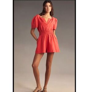 Anthropologie‎ The Somerset Romper Linen Edition small boho vacation festival